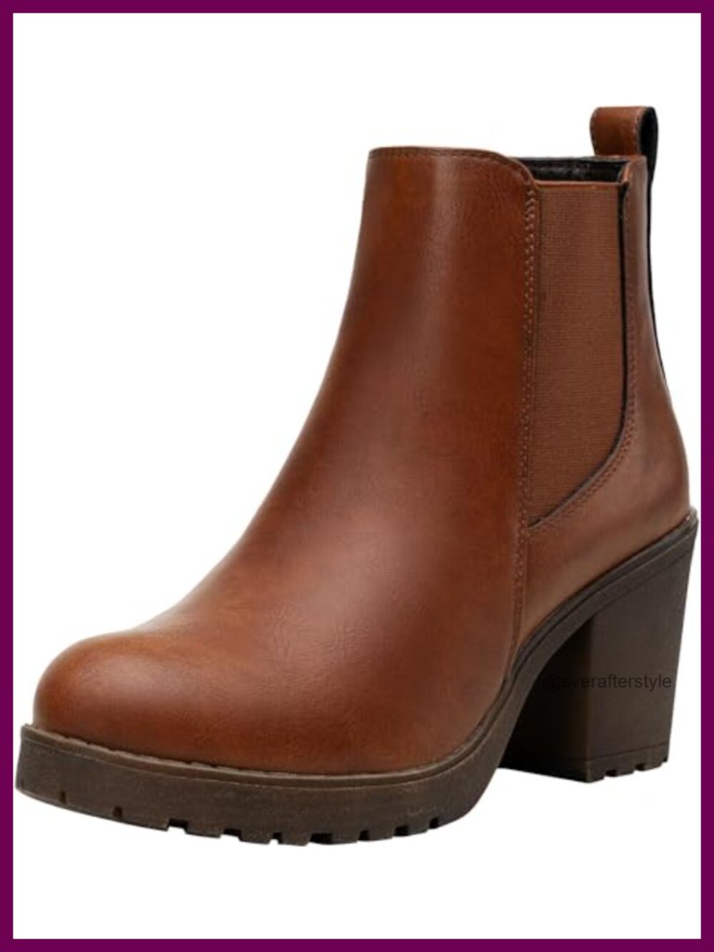 Women's Platform Chelsea Ankle Boots Chunky Block Heel Booties Faux Leather